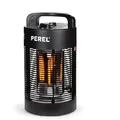 Produktbild: Perel Terrassen-Heizstrahler, 700 W, Carbon, Kippschutz, 2 Heizstufen, spritzwassergeschützt, oszillierendes Design, Metall, Schwarz