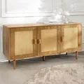 Produktbild: Retro Sideboard VIENNA - 120cm - natur - Holz Wiener Geflecht - Boho Kommode