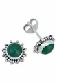 Produktbild: Ohrstecker 925 Silber grüner Onyx Stein Edelstein Ohrringe echt Silber Damen Sterling Silber Stecker Geschenk(MOS-082-14)