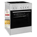 Produktbild: Exquisit Elektro-Standherd ECM 6-4 Inox | Standherd 60cm mit Glaskeramik Kochfeld | Ober- & Unterhitze | Umluft | Elektroherd freistehend 60 cm