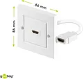 Produktbild: HDMI™ Wanddose 1 x HDMI™ A-Buchse 18cm Kabel zu A-BU Einbaudose für Kabelkanäle