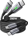 Produktbild: INIU 240W USB C Kabel 2er Pack 2m Nylon geflochten PD Schnellladekabel