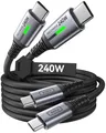 Produktbild: INIU 240W USB C Kabel, [2 Stück 2m] PD Schnellladekabel 2 m+2 m, Schwarz 