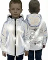 Produktbild: HECKBO Kinder Dinosaurier Dino Regenjacke Windjacke aus Reflektoren Material Jacke Jungen - 4 Jahre - wasserdicht & winddicht