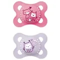Produktbild: MAM Schnuller Beruhigungssauger Soft Silikon Matt, Verpackung = praktische wiederverwendbare Schnullerbox 0-6 Rosa Mit Motiv