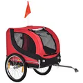 Produktbild: Pawhut Hundeanhänger Fahrradanhänger Hundetransporter Hunde Fahrrad Anhänger Rot+Schwarz 130 x 73 x 90 cm