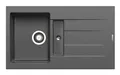 Produktbild: Pyramis Athlos Einbauspüle mit Restebecken und Abtropffläche reversibel Pyragranite 860 x 500 mm Iron Grey - 070038612