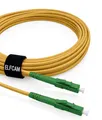 Produktbild: Elfcam® - 3m LWL Glasfaserkabel LC/APC auf LC/APC Stecker, Kompatibel mit Deutscher Telekom, Simplex 9/125μm Patchkabel, Lichtwellenleiter LSZH, Gelb, (3M)