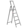 Produktbild: Euroline 22577 Stufenstehleiter mit Sicherheitsbrücke 5 Stufen Alu Klappleiter