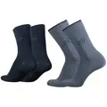 Produktbild: bugatti Basicsocken 6762443446 bugatti Herren 4er Pack Logo + uni basic schwarz, jeans melange 43-46