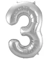 Produktbild: Folat 631730 - Folienballon Zahl 3 - silber - ca. 86 cm