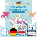 Produktbild: 100 Metallic-Tattoos für Kinder - Hautfreundliche Kindertattoos Mandala - als...