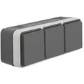 Produktbild: Berker - 47733515 Steckdose schuko 3fach waagerecht mit Klappdeckel ap, W.1, grau