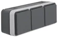 Produktbild: Berker W.1 IP55 Aufputz Steckdose 3fach waagerecht grau 47733515