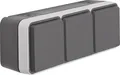 Produktbild: Berker SCHUKO Steckdose 3fach IP55 Aufputz Klappdeckel grau 47733515 W.1