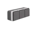 Produktbild: Berker 47733515 SCHUKO-Steckdose 3-fach waagerecht mit Klappdeckel AP W.1 grau