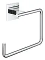 Produktbild: GROHE Start Cube, Handtuchring ohne Bohren (Handtuchhalter eckig, zum Kleben oder Bohren, inkl. Schrauben & Dübel, ohne Kleber, 5kg belastbar, verdeckte Befestigung), eckig, chrom, 40975000