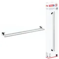 Produktbild: tesa ELEGAANT Doppelte Handtuchstange, verchromt - Badetuchhalter zur Wandbefestigung ohne Bohren, inkl. Klebelösung - 630mm x 50mm x 113mm