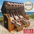 Produktbild: XXL Strandkorb 3-Sitzer USEDOM rot/grün/beige kariert