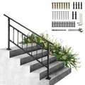 Produktbild: VEVOR Handlauf Quadratisch 172,5x83,5cm Treppengeländer für 1-4 Stufen Baluster Höhen-und Winkelverstellbar Geländer aus Schmiedeeisen max. 67,8cm