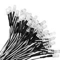 Produktbild: YIXISI 100 Stücke Vorverdrahtete LED, Dioden Licht, 12V Vorverdrahtetes Licht, 5mm LEDs, 20cm Vorverdrahtetes Licht, Kaltes Weiß
