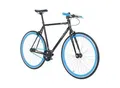 Produktbild: Galano Blade Fixie Fahrrad 28 Zoll Singlespeed 165 - 195 cm retro Urban Bike mit Flip Flop Nabe für Fixed Gear und Freilauf schwarz/blau 53 cm