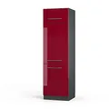 Produktbild: Vicco Kühlumbauschrank Fame-Line, Hochschrank für die Küche, Bordeaux Hochglanz/Anthrazit, 60 cm