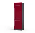 Produktbild: Vicco Kühlumbauschrank Fame-Line, Bordeaux Hochglanz/Anthrazit, 60 cm
