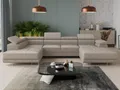 Produktbild: Wohnlandschaft Caris U mit Schlaffunktion und einstellbare Kopfstützen, Ecksofa mit zwei Bettkästen, Couch, Sofa, Bettsofa (Beige (Paros 02), Ecksofa Rechts)