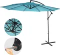 Produktbild: Ampelschirm Terni, Sonnenschirm Sonnenschutz, Ø 3m neigbar, Polyester/Stahl 11kg türkis-blau ohne Ständer