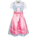 Produktbild: Ramona Lippert Dirndl Mia kariert blau rosa 3-teilig mit Bluse Kinder Dirndl für Mädchen 110/116