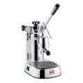 Produktbild: La Pavoni Professional Lusso, Hebel-Espresso-Kaffeemaschine LPLPLQ01EU, Boilerheizung mit Manometer, 1,6-l-Wassertank, 52-mm-Filterhalter und 1/2-Tassen-Filter, 950 W, Verchromtes Messing