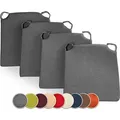 Produktbild: sunnypillow 4er Set Stuhlkissen mit Klettverschluss Polsterauflage Auflage für Stühle | Indoor / Outdoor | Sitzkissen Sitzauflage | Maße: 42 (vo... - Grau