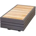 Produktbild: Zebra  Loungetisch Cubo, Graphit, Teak, Holz, Metall, Teakholz, massiv, Hartholz, rechteckig, Kufe, 37x22.5x74 cm, Loungemöbel, Loungetische