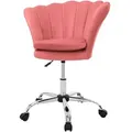 Produktbild: Ml-design - Bürostuhl aus Samt, Rosa, Schminktisch Stuhl mit Muschel-Rückenlehne, Drehstuhl mit Rollen, Schreibtischstuhl höhenverstellbar,