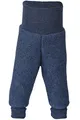 Produktbild: Baby Hose Fleece, 100% Schurwolle, Engel Natur mit Nabelbund, 62/68, Blau Melange