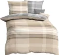 Produktbild: Kaeppel Mako Satin Bettwäsche 2 tlg. 135x200cm / 155x220cm Beyond Braun Creme Grau Melangierend, Größe:155x220cm Bettwäsche
