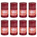 Produktbild: Bolsius Rustikale Säulenkerzen Glanz, 8 Stück, 100 x 50 mm, Samtrot