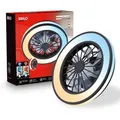 Produktbild: Briloner Deckenventilator mit Licht Fernbedienung Ø38cm Rund 24W 2600lm 3000K-6500K Warmweiß bis Tageslichtweiß DC-Motor Schwarz - Deckenleuchte... - Schwarz