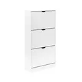 Produktbild: Rebecca Mobili Schlanker Schuhschrank, Schuhregal, MDF, Weiß, 3 Türen, Platzsparend, Für Stiefelschuhe, 12 Paar - Maße HxBxT: 119 x 60 x 23 cm - Art. RE6831