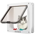 Produktbild: 1 Stück Haustier-Eingangs- Und Ausgangs-Zwei-Wege-Tür, Einfache Hundetür, Steuerbare Schalterrichtung, Katzentür, Geeignet Für Innentürverkleidungen, Fenster Und Wände (Weiß)
