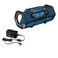 Produktbild: Bosch Professional 18V System Akku Baustellenradio GPB 18V-2 C (Empfang über Bluetooth, FM und AUX, inkl. 1x Netzteil, 1x AUX-Kabel, 1x 3V Lithium-Knopfzellen-Batterie)