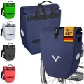 Produktbild: Valkental Fahrradtasche Gepäckträgertasche - Fahrradtasche für Gepäckträger, wasserdicht, große Reflektoren, 20L & 28L blau Spar-Bundle