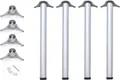 Produktbild: Tischbeine höhenverstellbar Edelstahl Optik 4er Set durante® TFD23 Höhe 710 mm inkl. Befestigungsmaterial Möbelfüße Metall Tischfüße