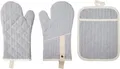Produktbild: stuco Topfhandschuhe gestreift, (Set, 3-tlg., bestehend aus 2x Ofenhandschuh, 1x Küchengreifhilfe)