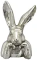 Produktbild: putziger origineller Osterhase als Büste Hasenkopf als Osterdeko Silber antik glänzend
