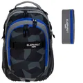 Produktbild: 2 T Set Rucksack Jungen Elephant Signature + Mäppchen Box 12770 Cyber Camo Blau