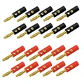 Produktbild: ARLI 20x Bananenstecker 4 mm vergoldet 10x Rot + 10x Schwarz Lautsprecherstecker Boxenkabel Lautsprecher Boxen Stecker Bananen Banana Kabel Audio schraubbar bis 4mm