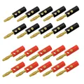 Produktbild: 20x Bananenstecker 10 rot 10 schwarz Bananen Stecker vergoldet bis 4 mm Banana