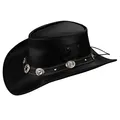 Produktbild: Black Forest Fox Unisex Cowboy Western Leder Hut Star Schwarz Größe M